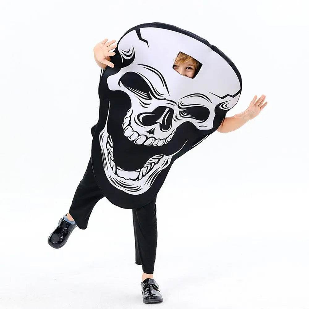 Skeleton Horror Cosplay Costume Halloween Stage Performance Outfit for Kids and Adults - Azufun