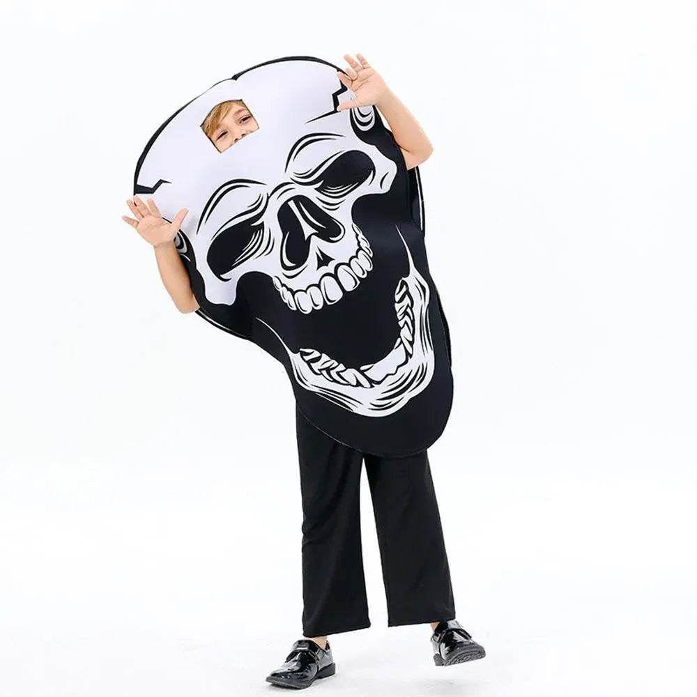Skeleton Horror Cosplay Costume Halloween Stage Performance Outfit for Kids and Adults - Azufun
