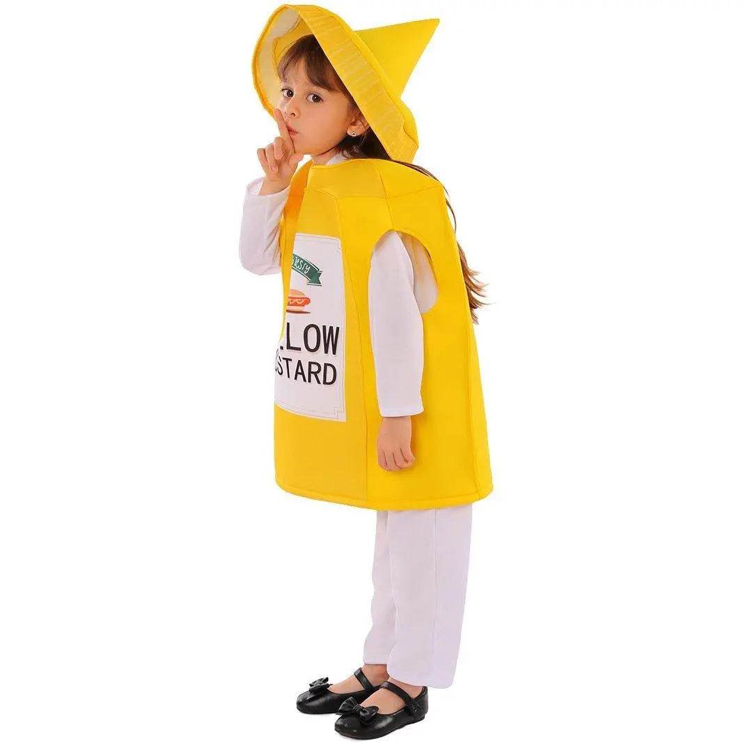 Smock Mustard Bottle Kids Funny Stage Cosplay Costumes Halloween - Azufun