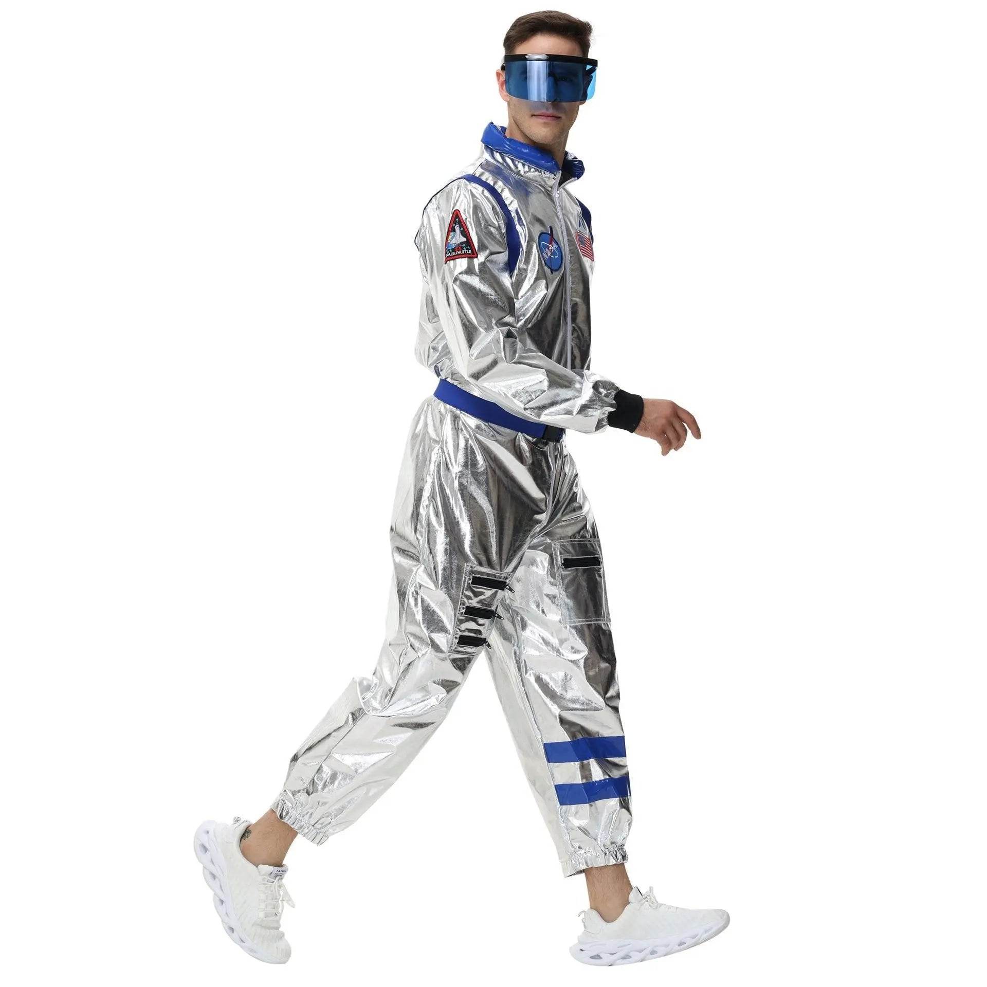 Space Suit Astronaut Couples Costume Carnival Halloween For Women Men - Azufun