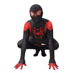 Spider man Into The Spider-Verse Bodysuit Miles Morales Costume Adult Kids - Azufun