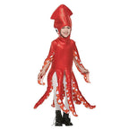 Squid Costume Red Leggings Jumpsuit Marine Life Cosplay Halloween Christmas School Party for Kids - Azufun