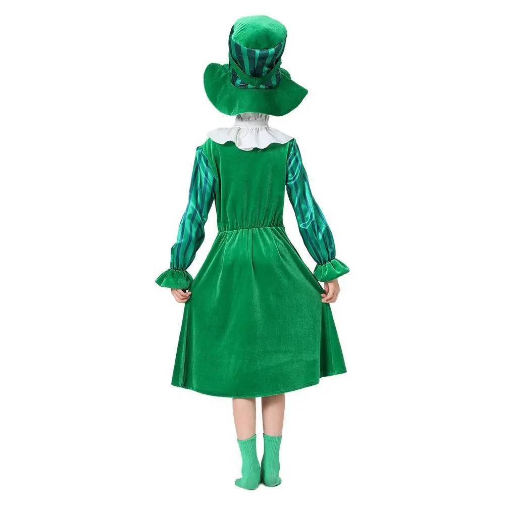 St Patrick's Day Kids Green Dress Party Cosplay Costume Carnival Suit - Azufun