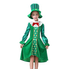 St Patrick's Day Kids Green Dress Party Cosplay Costume Carnival Suit - Azufun