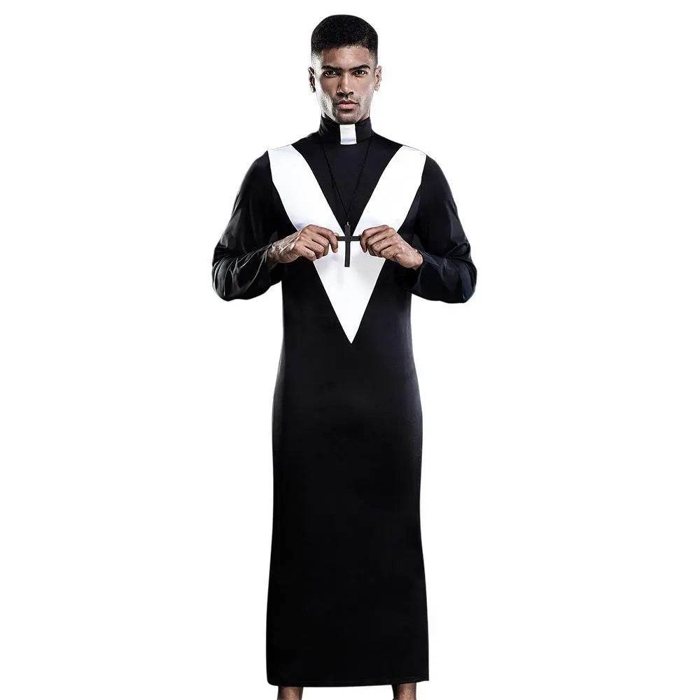 Stag do Black Priest Party Costume Nightclub Uniform - Azufun
