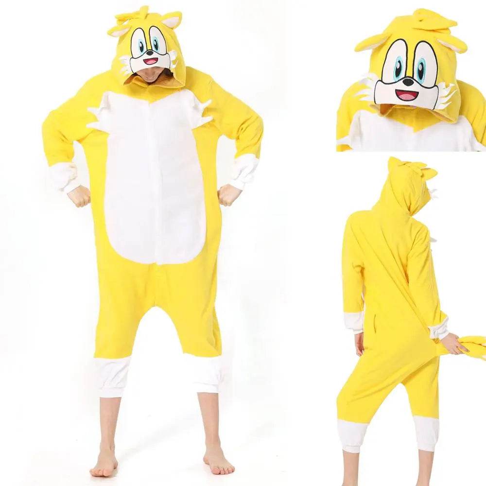 Tails Miles Prower Sonic the Hedgehog kigurumi onesies pajamas for Adults - Azufun