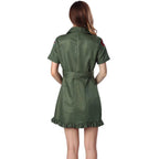 Top Gun Deluxe Ladies Uniform Costume Party Fancy Dress American Female Pilot Captain - Azufun