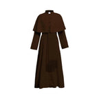 Unisex Men Solid Long Father Vicar Fancy Medieval Priest Costumes Cosplay Party Props - Azufun