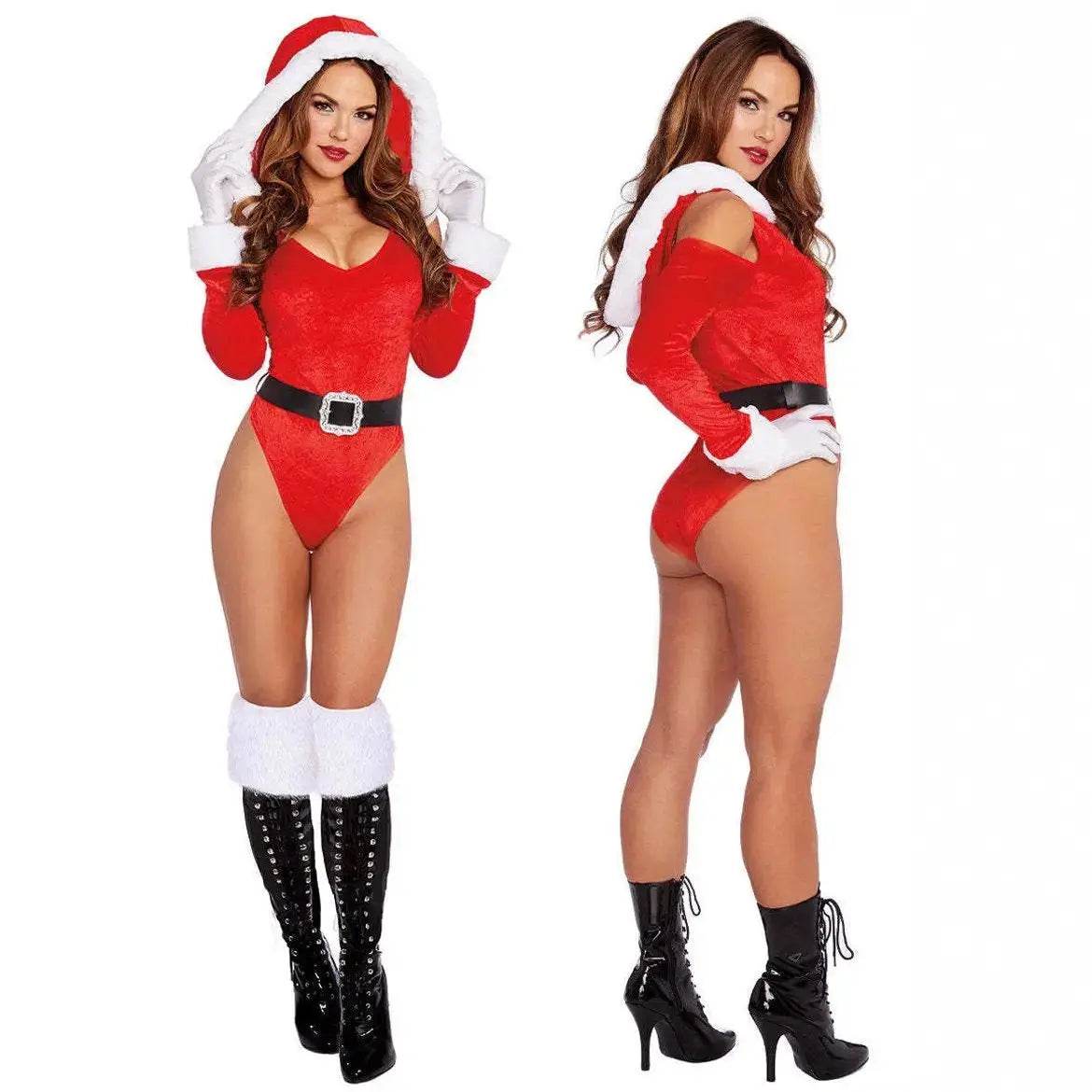 Women's Santa's Helper Jumpsuit Christmas Costumes - Azufun