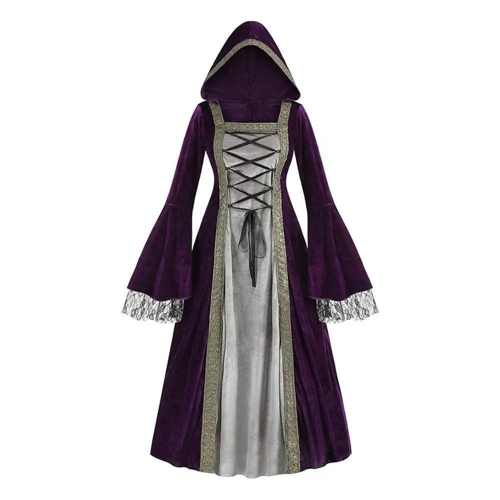 Womens Medieval Renaissance Costume Plus Size Medieval Role Play Dress - Azufun