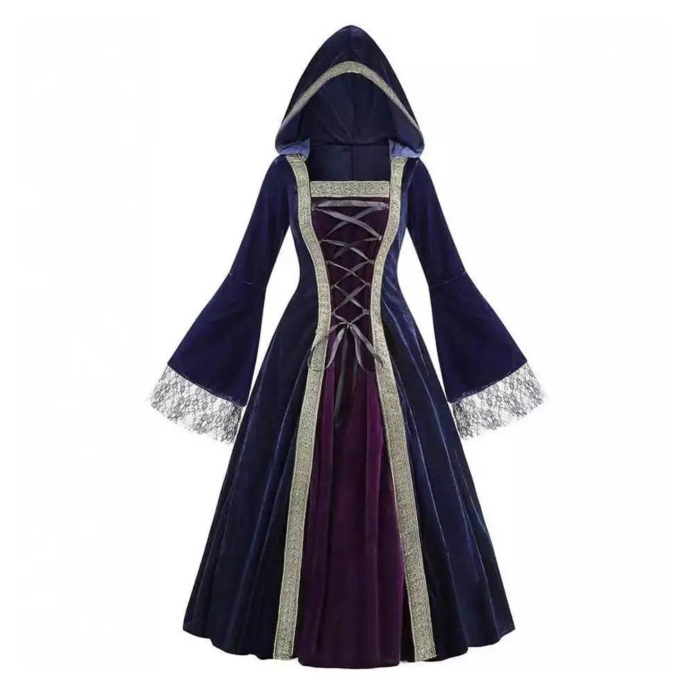 Womens Medieval Renaissance Costume Plus Size Medieval Role Play Dress - Azufun