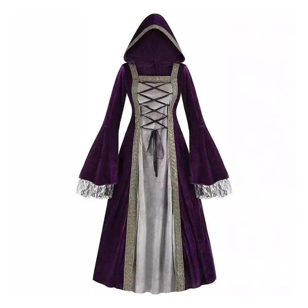 Womens Medieval Renaissance Costume Plus Size Medieval Role Play Dress - Azufun