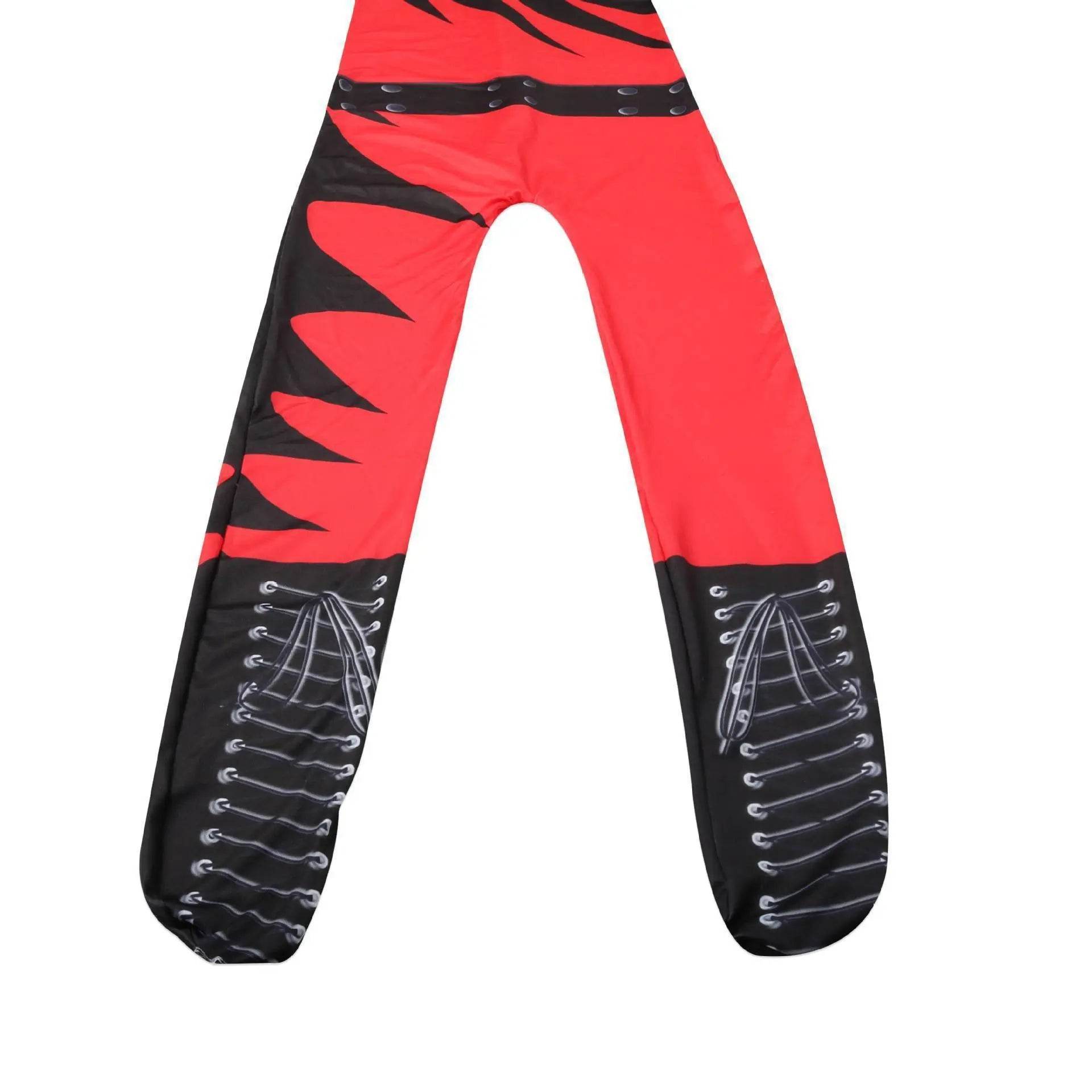 Wrestler Kane Cosplay Costume Jumpsuit Romper Outfit Stage Performance Party Halloween for Kids Boys - Azufun