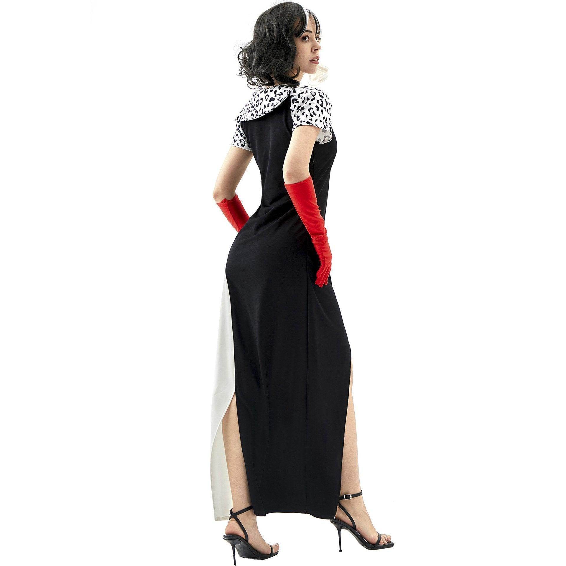Cruella Duster Stage Costume Dress Adult Halloween Women - Azufun