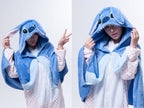 Animal Kigurumi Blue Stitch Cosplay Costume Hoodie Cloak - Pajamasbuy