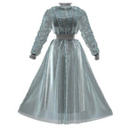 Astrid Deetz Costume Ball Dress Beetlejuice Skirt Striped Dress For Women Halloween - Azufun