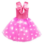 Barbie Movie Margot Barbie Pink Glow Tutu Dress Halloween Outfits Cosplay Costume Kids - Pajamasbuy