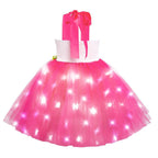 Barbie Movie Margot Barbie Pink Glow Tutu Dress Halloween Outfits Cosplay Costume Kids - Pajamasbuy