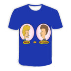 Beavis and butthead costumes round neck short sleeve men's 3D T-shirt - Azufun