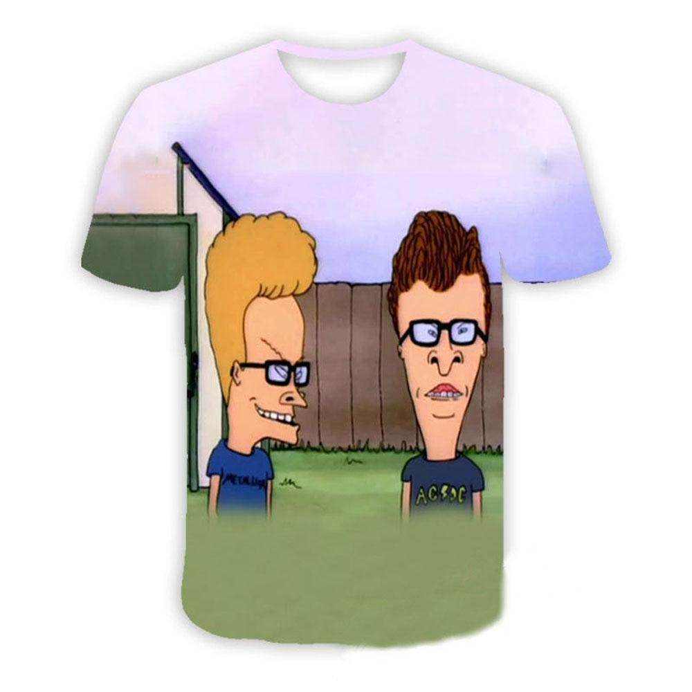 Beavis and butthead costumes round neck short sleeve men's 3D T-shirt - Azufun