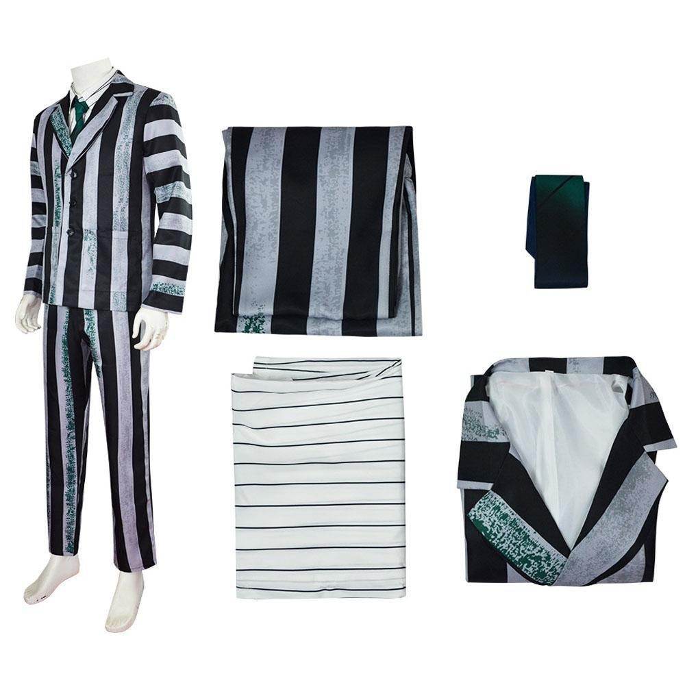 Beetlejuice 2 Michael Keaton Costume for men Party Halloween Suit - Azufun
