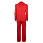 Beetlejuice 2 Michael Keaton Costume Red Suit for Men Kids Party Halloween - Azufun