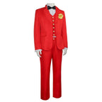 Beetlejuice 2 Michael Keaton Costume Red Suit for Men Kids Party Halloween - Azufun