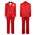 Beetlejuice 2 Michael Keaton Costume Red Suit for Men Kids Party Halloween - Azufun
