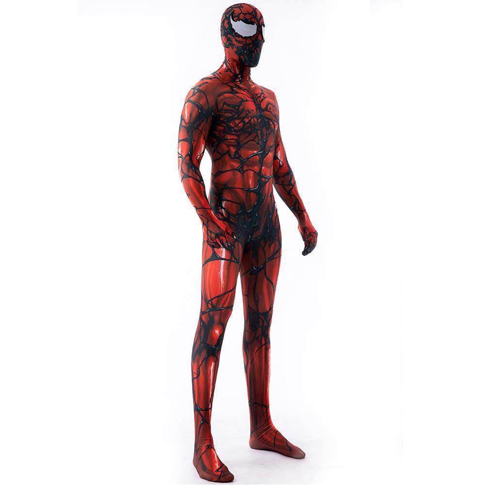 Carnage Red Rubies Venom Spider-Man Costume Cosplay Jumpsuit Superhero Bodysuit Halloween Suit Zentai For Adult Kids - Azufun