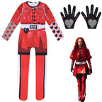 Descendants 4 Queen Of Hearts Red Costume For Girls Kids Halloween - Azufun