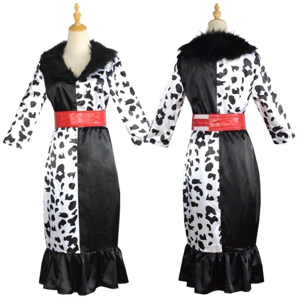 Evil Madame Costume Cruella De Vil cosplay dress 101 Dalmatians - Azufun
