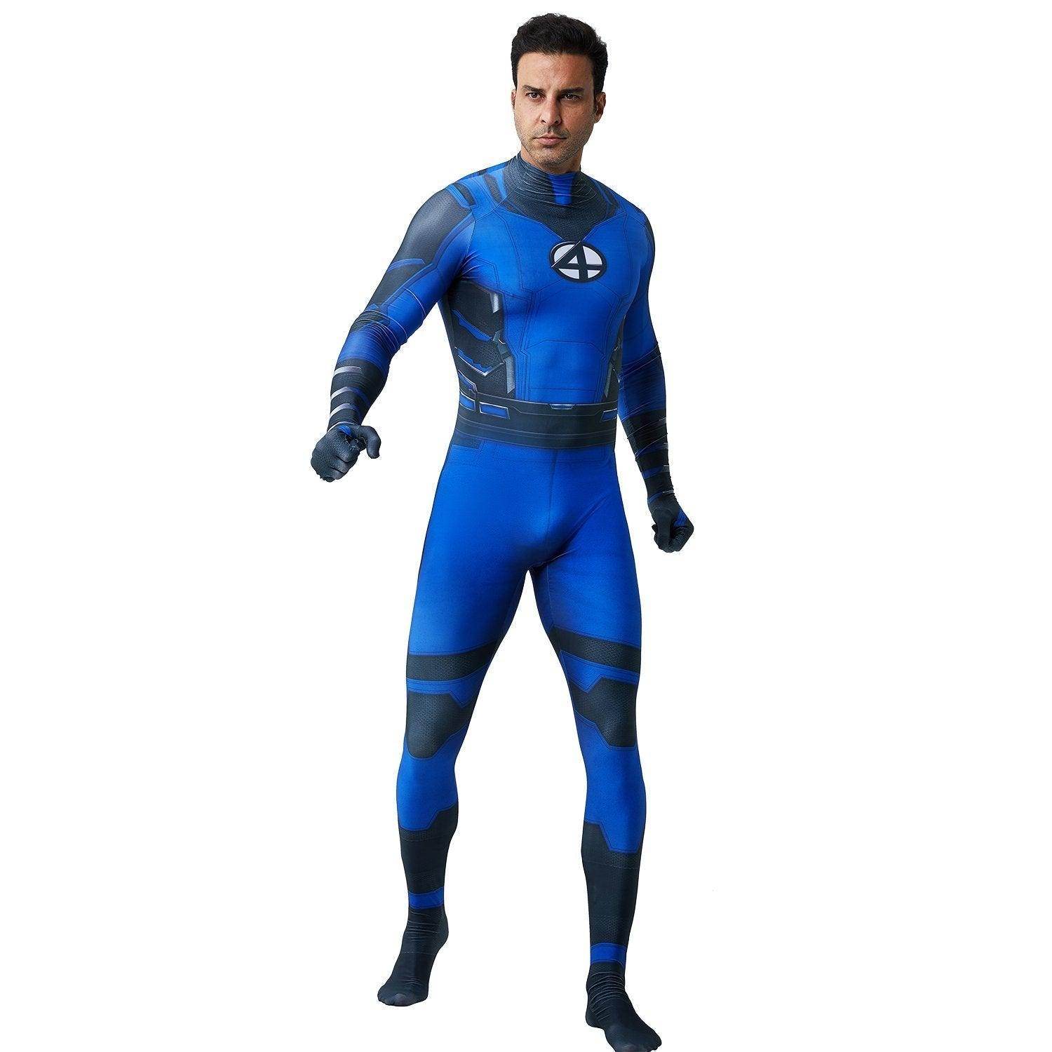 Fantastic Four Mr. Fantastic Reed Richards Cosplay Zentai Costume Suit for Adults and Kids - Azufun