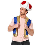Halloween Mushroom Kingdom Red Dot Mushroom Head Captain Chino Acting Prop Costume - Azufun