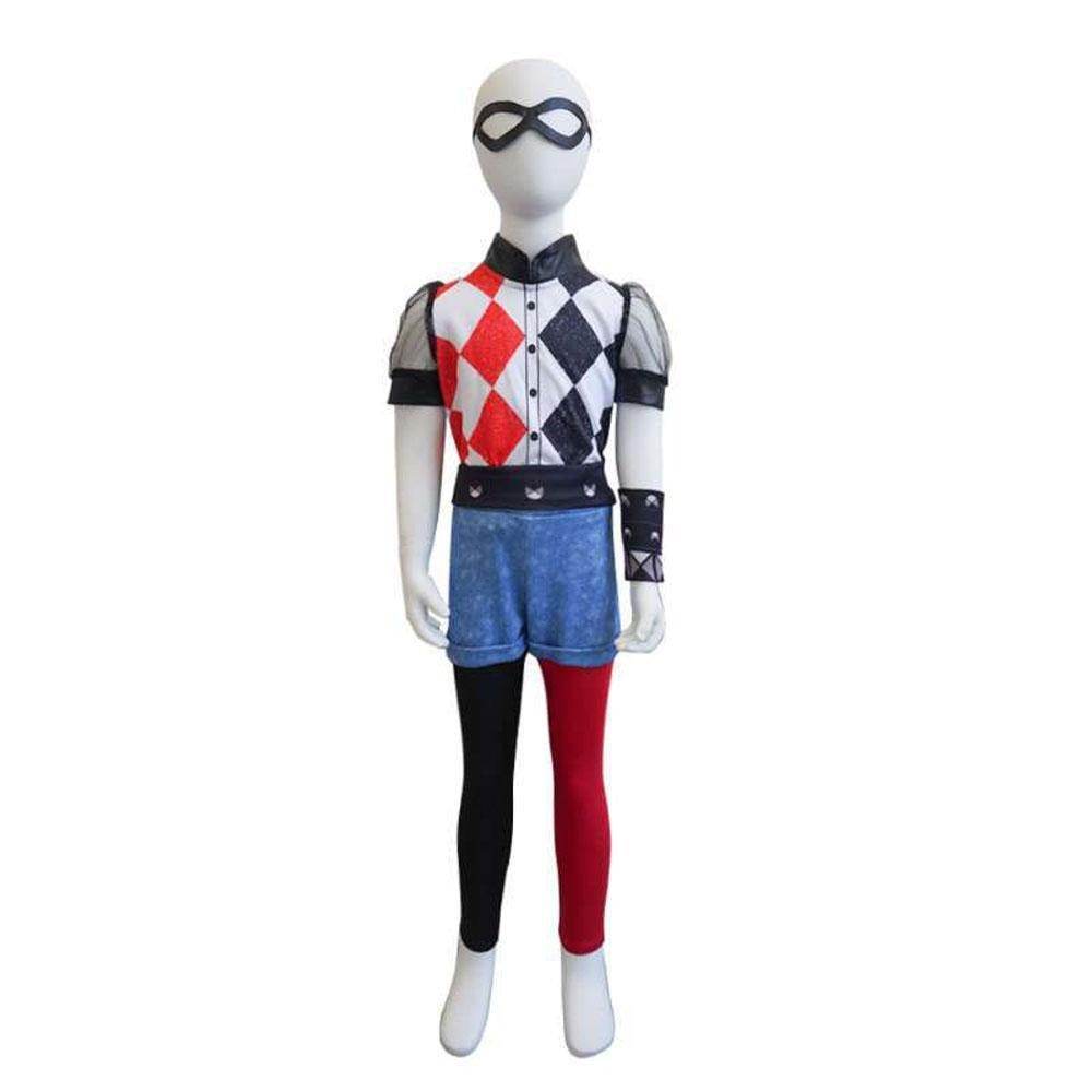 Harley Quinn Costume Halloween Cosplay Performance Outfits Carnival Suit Kids - Azufun