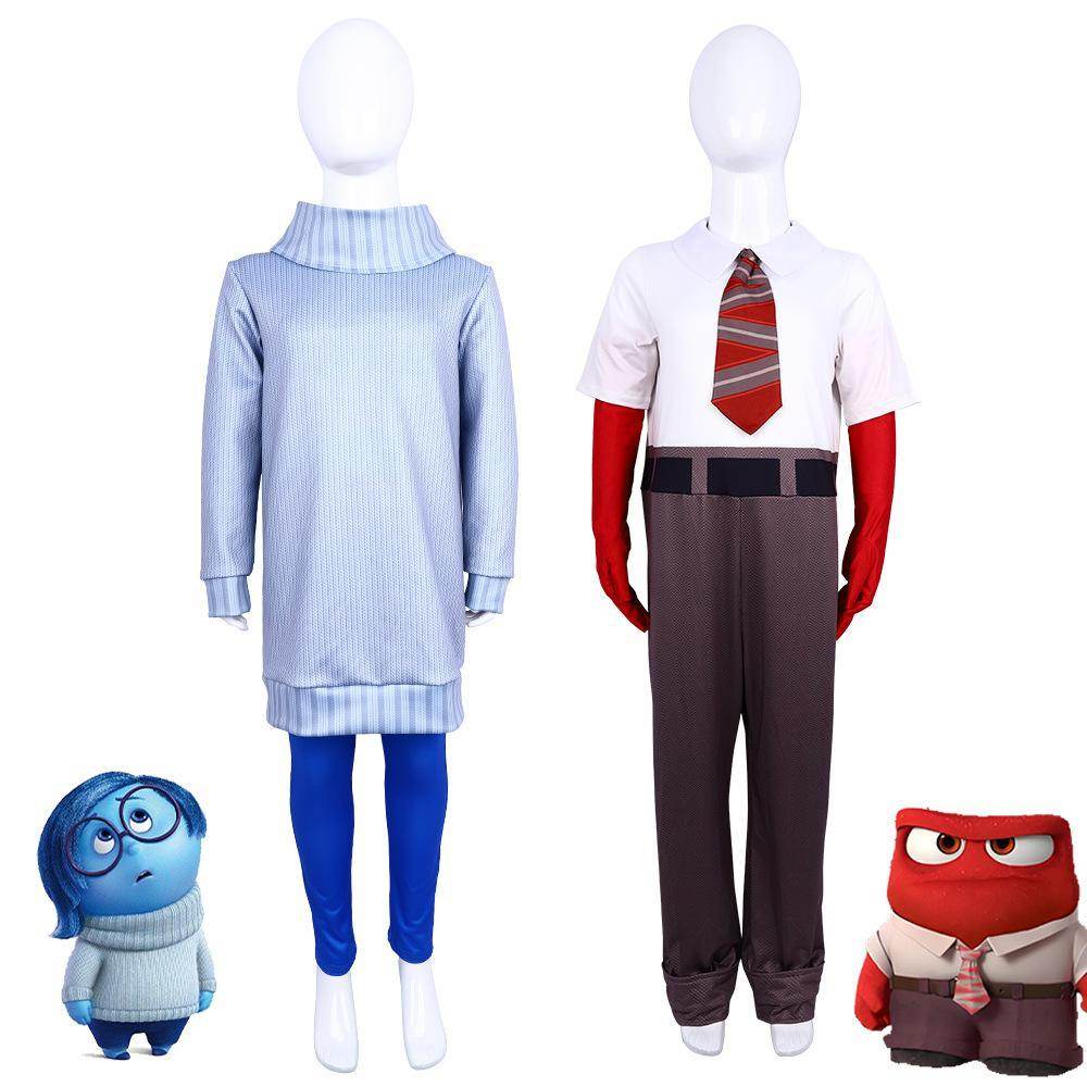 Inside Out 2 Joy Anger Fear Sadness Disgust cosplay costumes dress for the Halloween stage show - Azufun