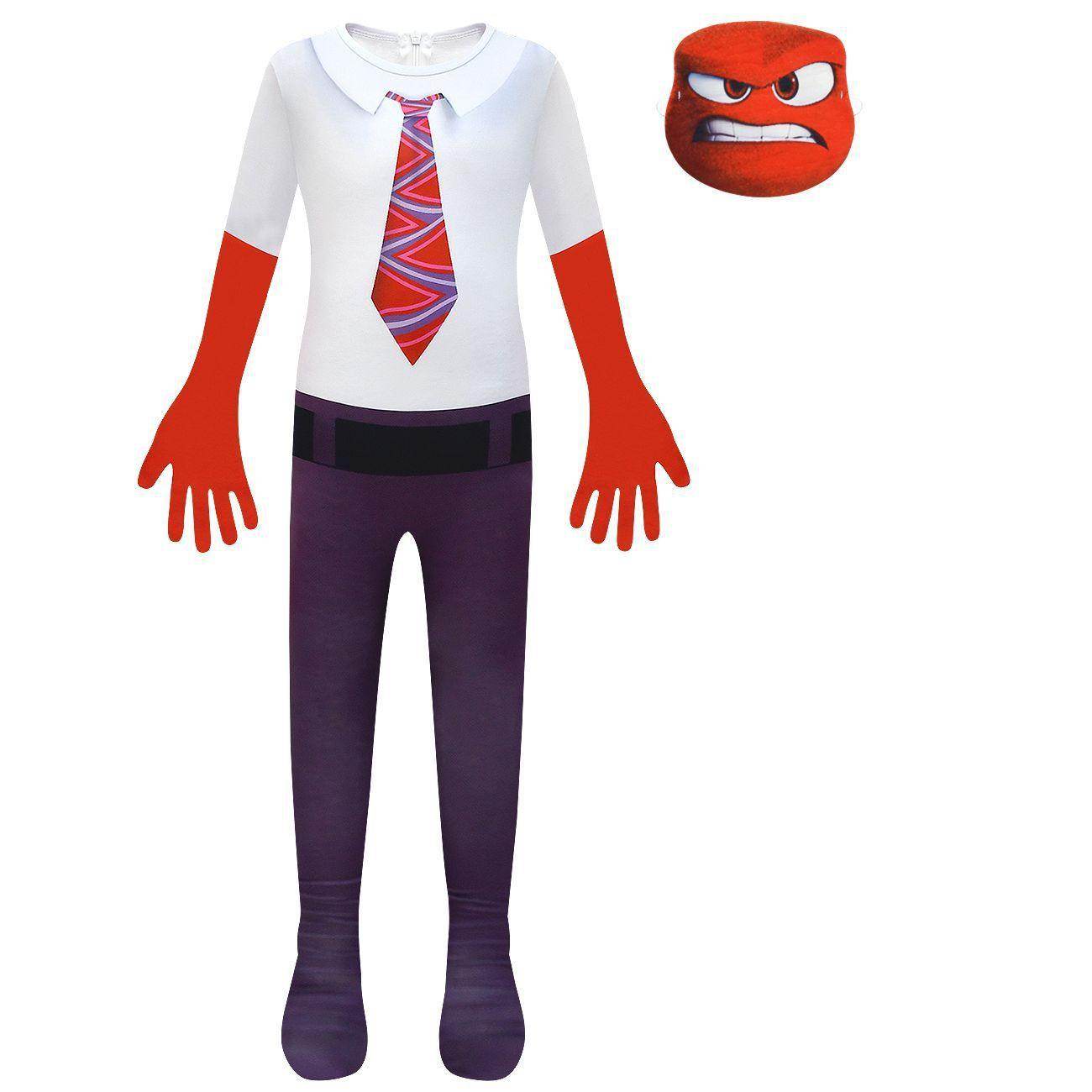 Inside Out Anger Cosplay Jumpsuit for Boys Kids' Zentai Costume - Azufun