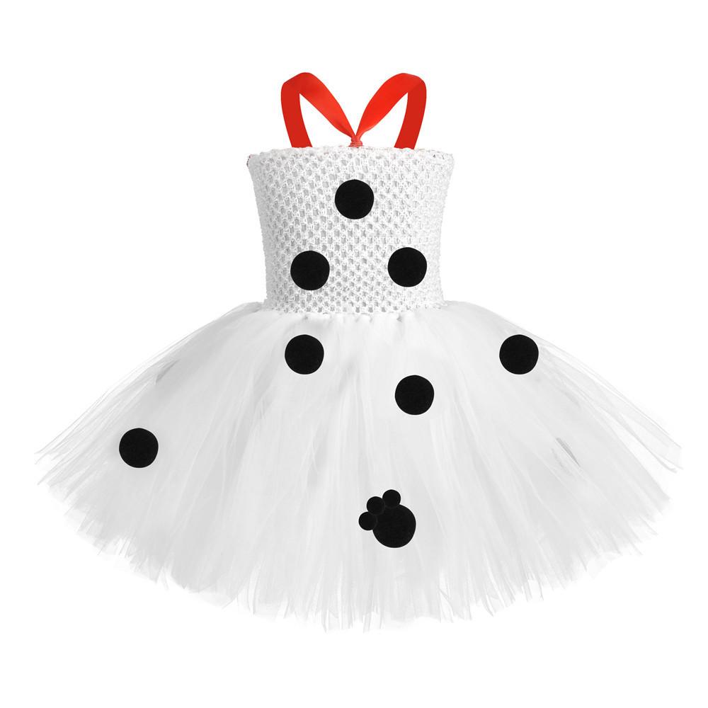 Kids Girls Dalmatian Costume Tutu Dress Set Halloween Animals Dress up
