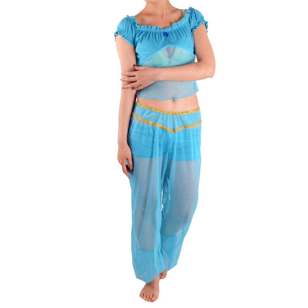 Arabian Princess Jasmine Costume Set Aladdin Cosplay Halloween - Azufun