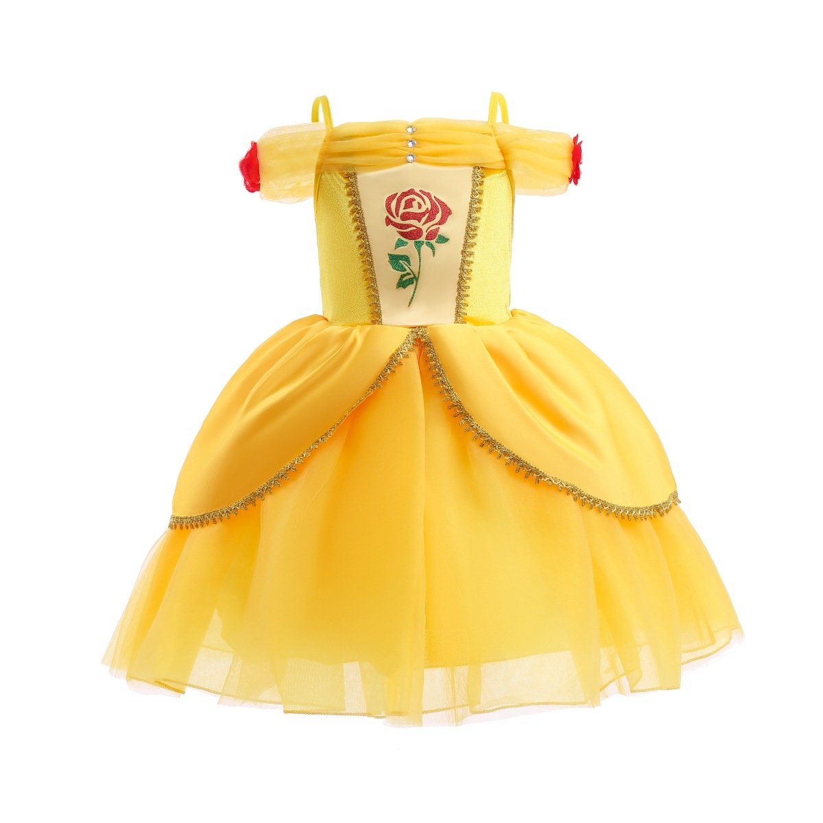 Princess Yellow Dress For Girls Kids Party Dress Ball Gown Cosplay Birthday Costume Gift