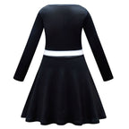 Demon Slayer Black Print Long Sleeve Dress for Girls