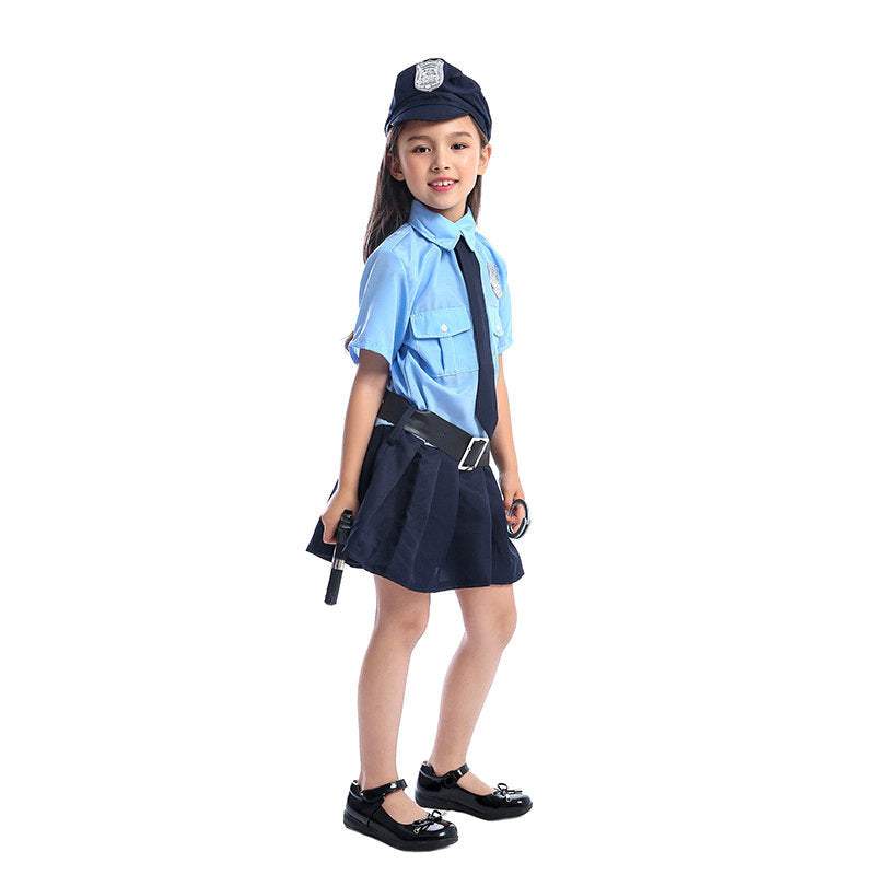 Police Officer Uniform Cool Halloween Cosplay Costume Set for Girls