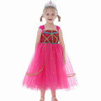 Aladdin Princess Cosplay Costume Dress Skirt Jasmine Birthday Halloween Party Mesh Outfit for Girls