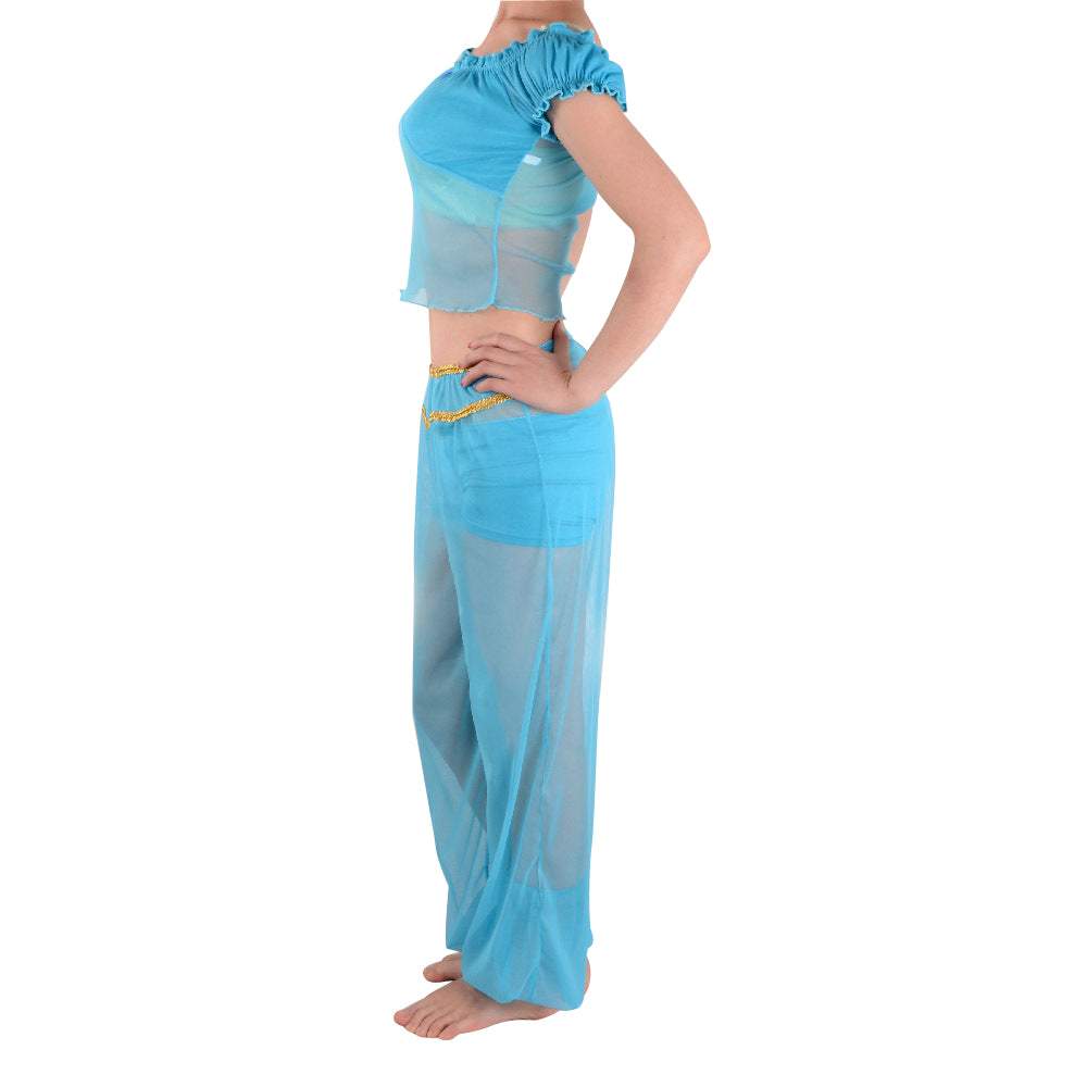 Arabian Princess Jasmine Costume Set Aladdin Cosplay Halloween - Azufun