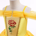 Princess Yellow Dress For Girls Kids Party Dress Ball Gown Cosplay Birthday Costume Gift