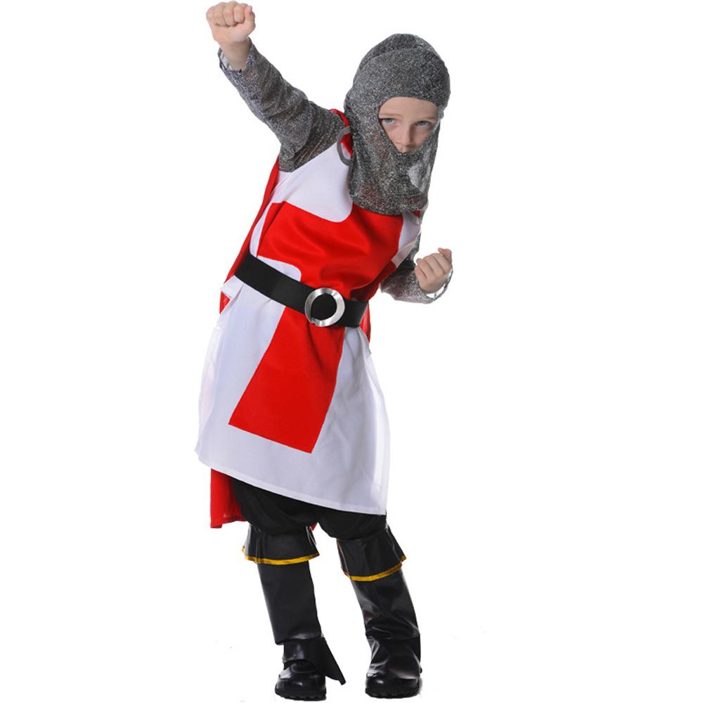 Boy's Roman Knight Warrior Role Playing Kids Halloween Cosplay Children's Soldier Gladiator Costumes - Azufun