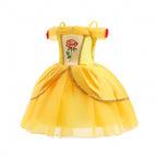 Princess Yellow Dress For Girls Kids Party Dress Ball Gown Cosplay Birthday Costume Gift