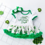 Infant Baby Girls St. Patrick¡¯s Day Outfit Green Shamrock Romper Tutu Skirt