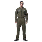 Mens Top Gun Jumpsuit Costume Adult Flight Suit Pilot Aviator Uniform