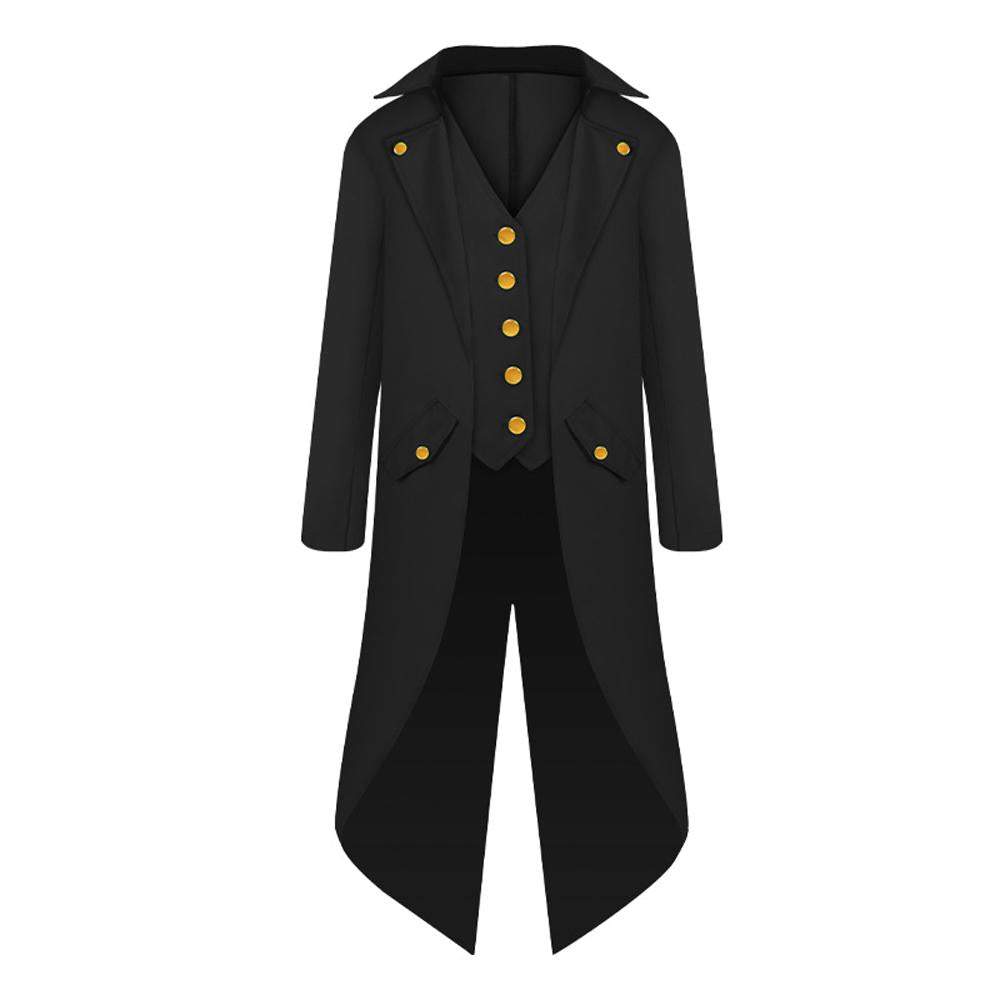 Vampire Gothic Jackets Vintage Halloween Costumes Medieval Steampunk Tailcoat Coat for kids - Azufun