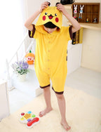 Pokemon Pikachu kids Yellow Animal Onesies Summer Pajamas - Azufun